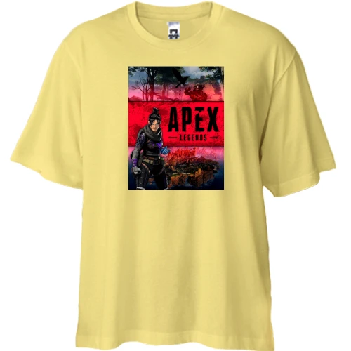 Футболка двунитка Oversize, Желтый, с обложкой игры APEX - Legends