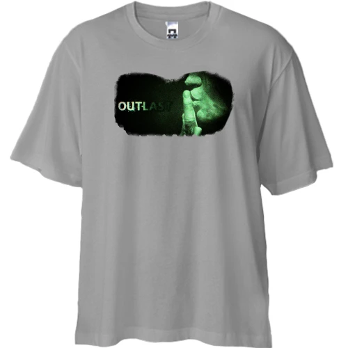 Футболка двунитка Oversize, Серый, с постером игры Outlast 2