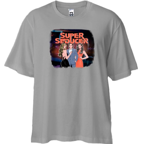 Футболка двонитка Oversize, Сірий, з обкладинкою гри Super Seducer