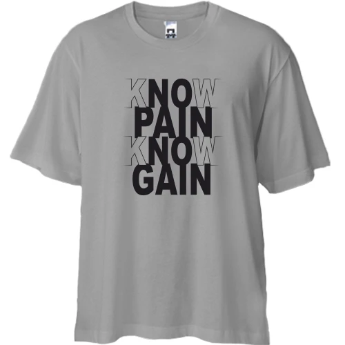Футболка двонитка Oversize Know pain - Know gain