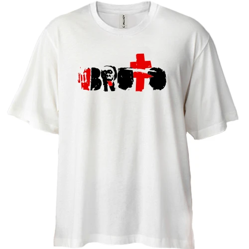 Футболка двунитка Oversize, Белый, с лого Brutto (2)