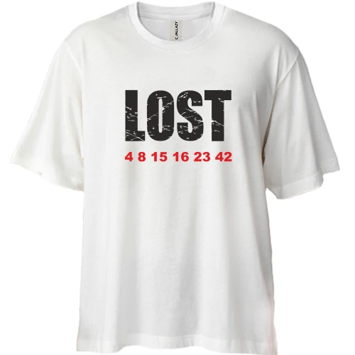 Футболка двунитка Oversize, Белый, Lost