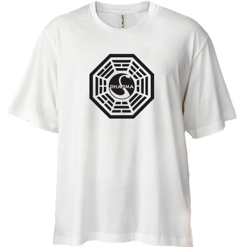 Футболка двонитка Oversize, Білий, DHARMA Initiative