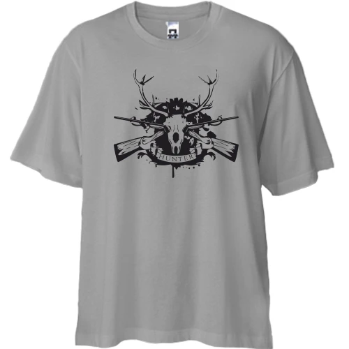 Футболка двонитка Oversize, Синій, Hunter (Мисливець)