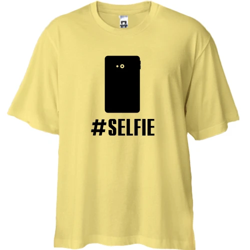 Футболка двонитка Oversize, Жовтий, SELFIE (Селфи)