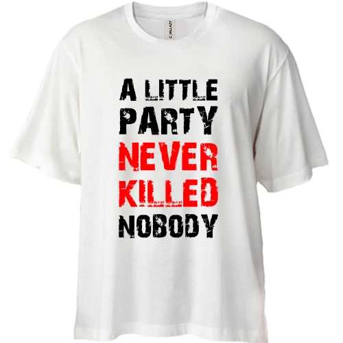 Футболка двонитка Oversize, Білий, A little party