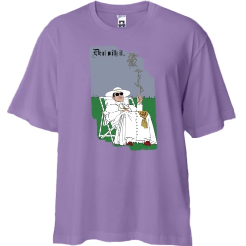 Футболка двунитка Oversize, Лавандовый, Deal with it - Young Pope