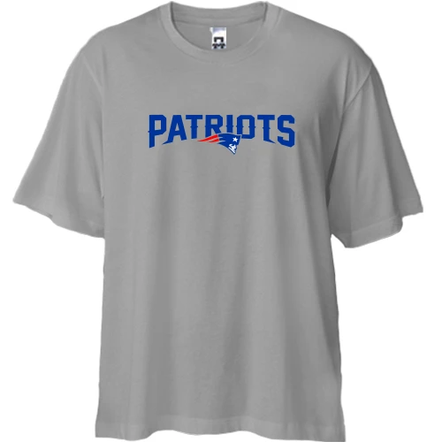 Футболка двонитка Oversize, Сірий, New England Patriots (2)