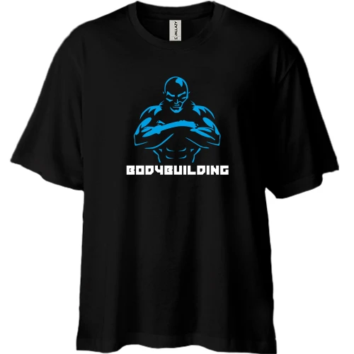 Футболка двунитка Oversize, Черный, Bodybuilding