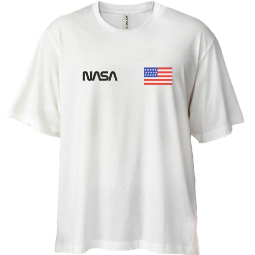 Футболка двунитка Oversize Сотрудник NASA