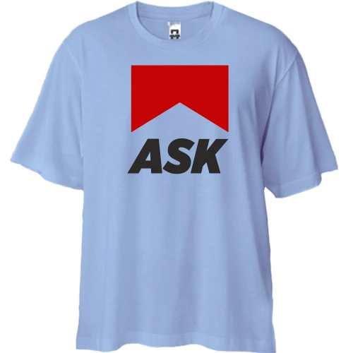 Футболка двунитка Oversize с надписью "ASK"