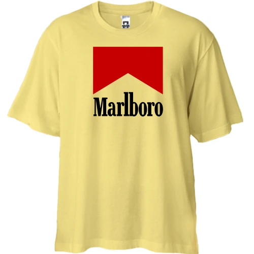 Футболка двунитка Oversize с надписью "Marlboro"