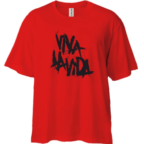 Футболка двонитка Oversize, Червоний, Coldplay - Viva La Vida