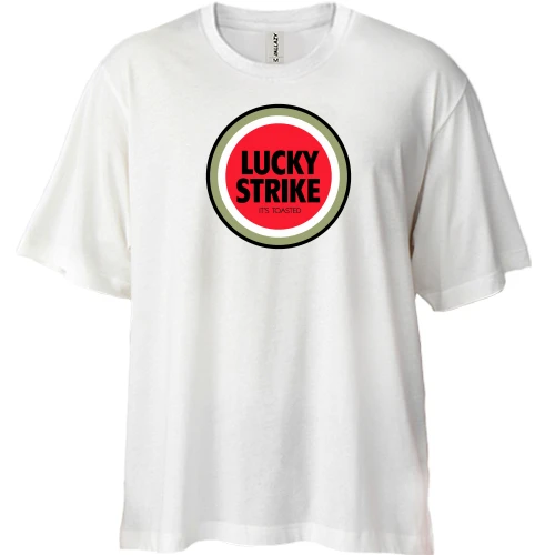 Футболка двонитка Oversize, Білий, Lucky Strike