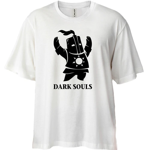 Футболка двунитка Oversize, Синий, Dark Souls