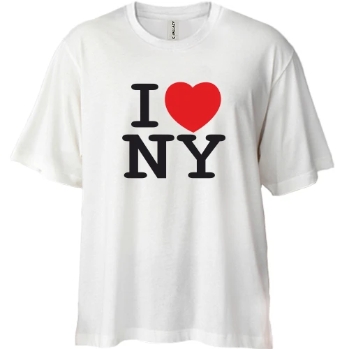 Футболка двунитка Oversize, Белый, I love NY