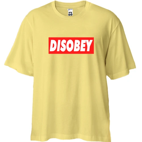 Футболка двонитка Oversize, Жовтий, Disobey
