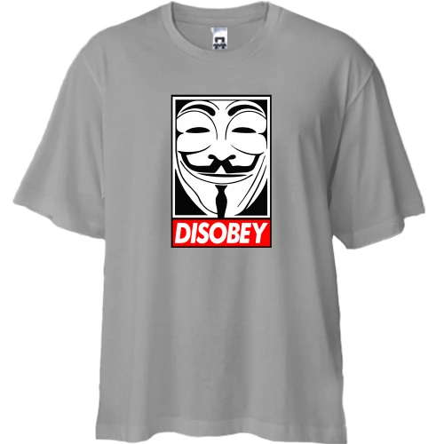 Футболка двунитка Oversize Disobey ananymus