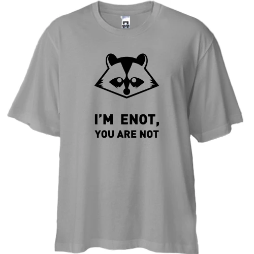 Футболка двонитка Oversize, Сірий, I'm Enot