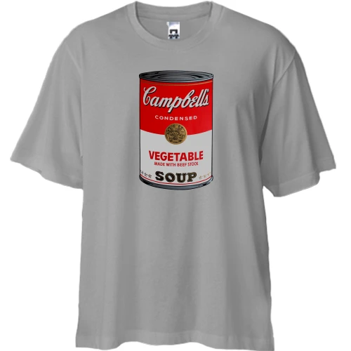 Футболка двунитка Oversize с Campbell's soup