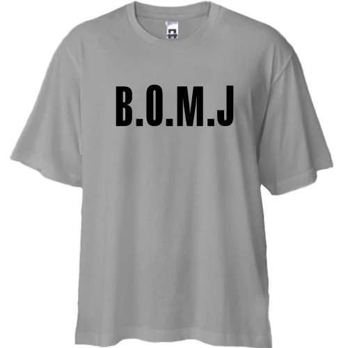Футболка двонитка Oversize з логотипом B O M J