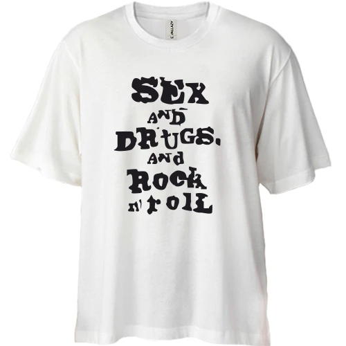 Футболка двонитка Oversize Sex and drugs and rock n roll