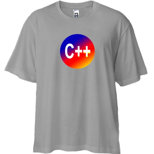 Футболка двонитка Oversize, Сірий, для програміста С ++