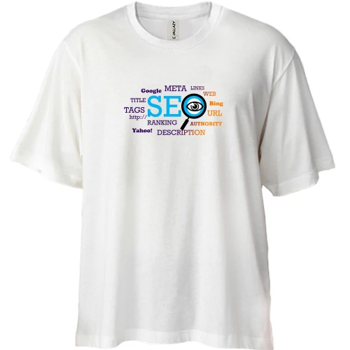 Футболка двунитка Oversize, Белый, SEO