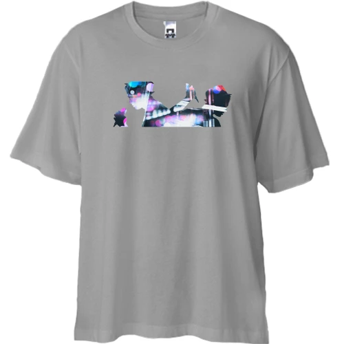 Футболка двунитка Oversize с вокалистами