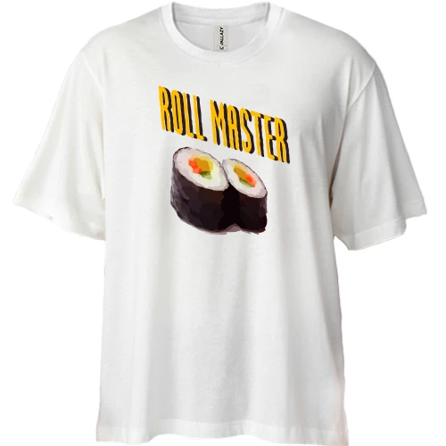 Футболка двонитка Oversize, Білий, для сушиста "Roll master"