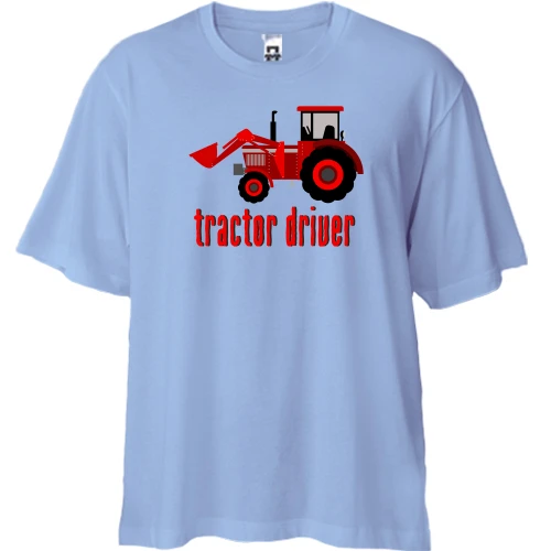 Футболка двонитка Oversize з написом "Tractor Driver"