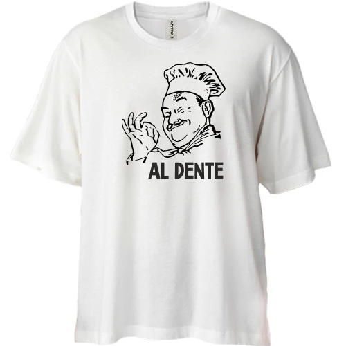 Футболка двунитка Oversize, Белый, для повара "Al Dente"
