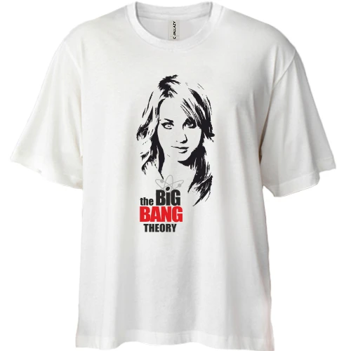 Футболка двунитка Oversize с Пенни и логотипом The Big Bang Theory