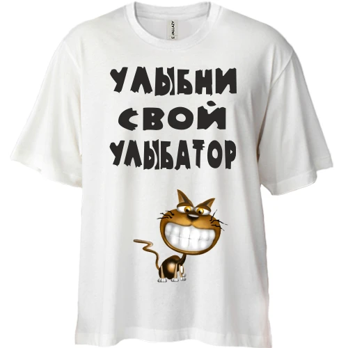 Футболка двунитка Oversize Улыбни свой улыбатор 2