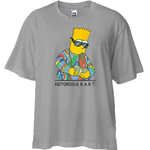 Футболка двонитка Oversize з модним Бартом Сімпсоном (Notorious Bart)