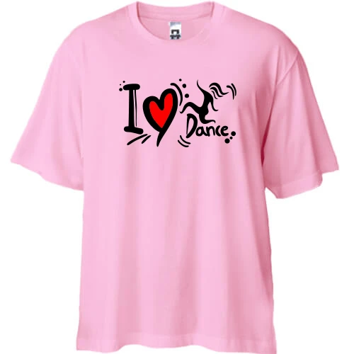Футболка двунитка Oversize i love dance