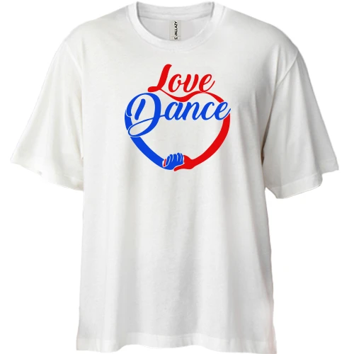 Футболка двунитка Oversize с надписью "Love Dance"