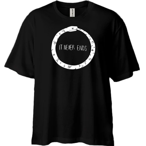 Футболка двунитка Oversize It never ends (Uroboros)
