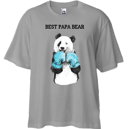 Футболка двунитка Oversize, Белый, Best Papa Bear
