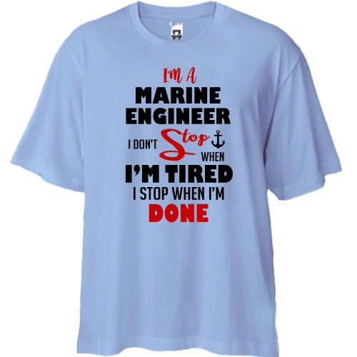 Футболка двунитка Oversize I'm marine engineer