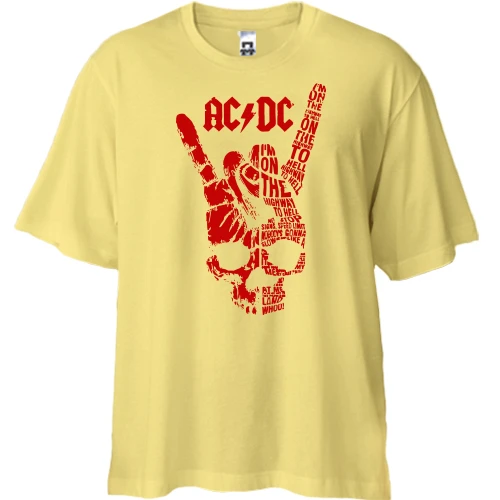 Футболка двонитка Oversize AC DC череп