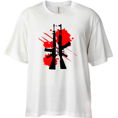 Футболка двунитка Oversize, Белый, Counter strike (12)