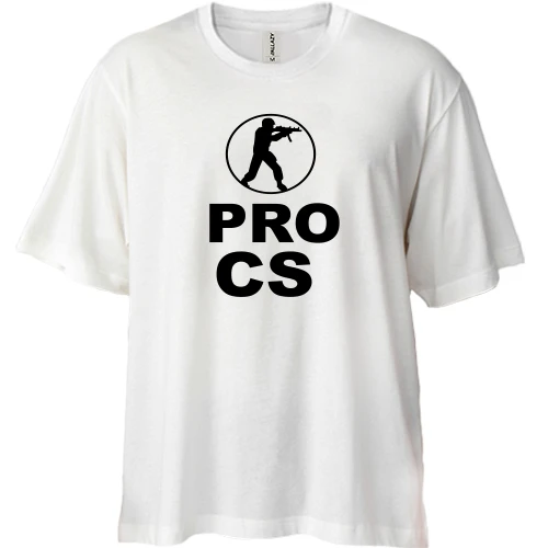 Футболка двунитка Oversize, Белый, Counter Strike Pro