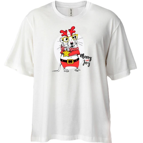 Футболка двонитка Oversize, Синій, Merry and Joy