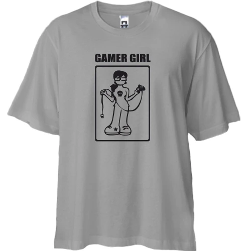 Футболка двунитка Oversize, Серый, Gamer girl (2)