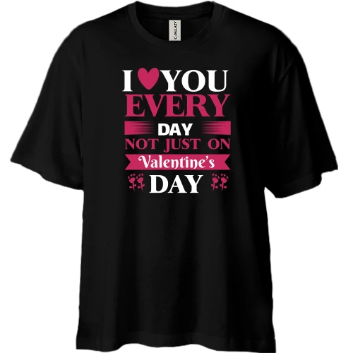 Футболка двунитка Oversize I love you every day