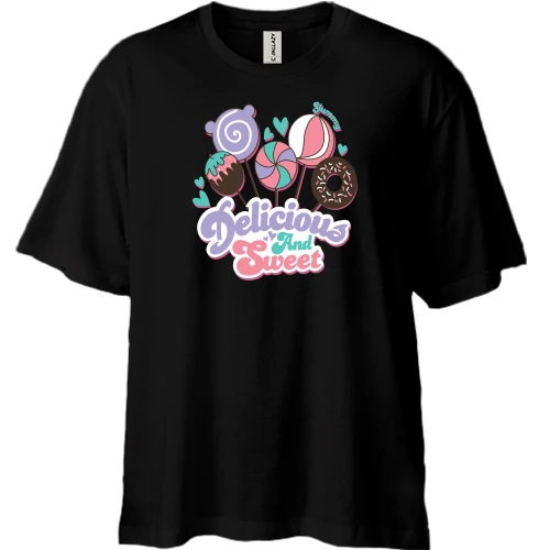 Футболка двунитка Oversize Delicious and Sweet