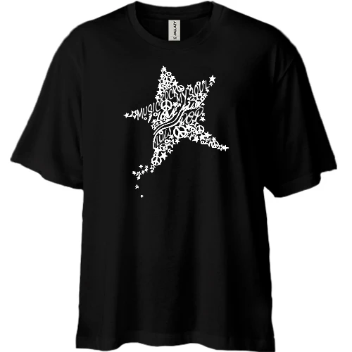 Футболка двунитка Oversize, Черный, Peace Star Звезда