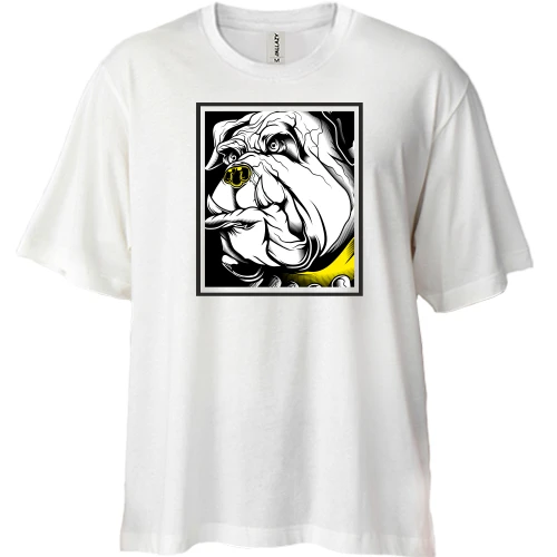 Футболка двунитка Oversize Art dog Бульдог