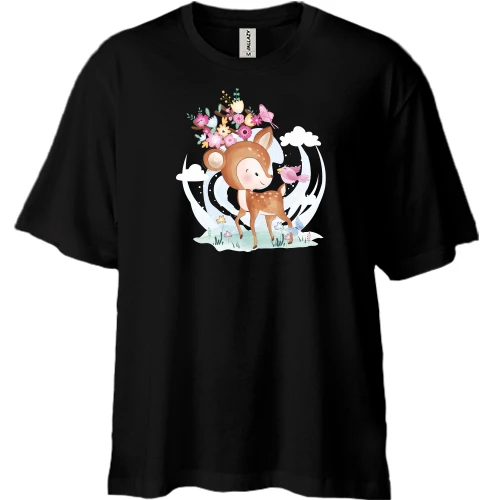Футболка двонитка Oversize Акварель Оленя